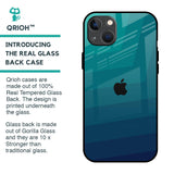 Green Triangle Pattern Glass Case for iPhone 13 mini