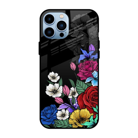 Rose Flower Bunch Art iPhone 13 Pro Glass Back Cover Online