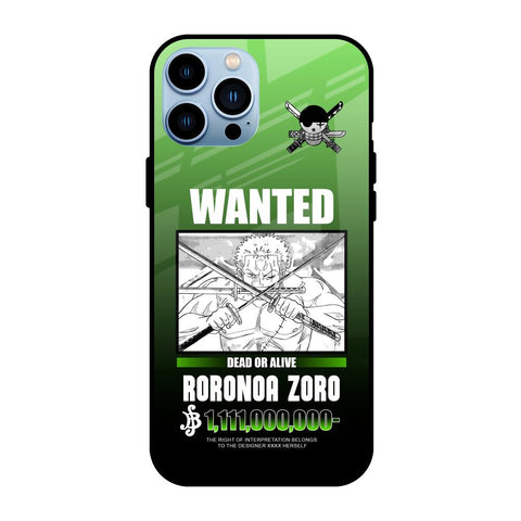 Zoro Wanted iPhone 13 Pro Glass Back Cover Online