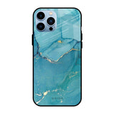 Blue Golden Glitter iPhone 13 Pro Glass Back Cover Online