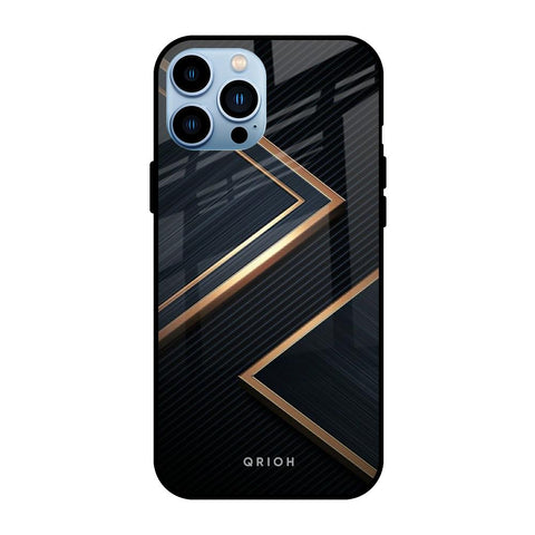 Sleek Golden & Navy iPhone 13 Pro Glass Back Cover Online