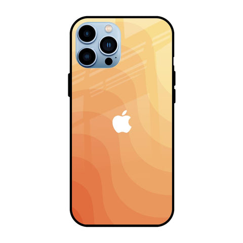 Orange Curve Pattern iPhone 13 Pro Glass Back Cover Online