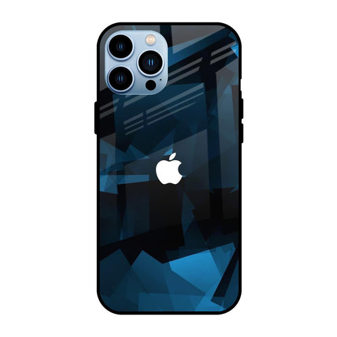 Polygonal Blue Box iPhone 13 Pro Glass Back Cover Online
