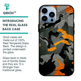 Camouflage Orange Glass Case For iPhone 13 Pro