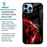 Red Angry Lion Glass Case for iPhone 13 Pro