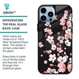 Black Cherry Blossom Glass Case for iPhone 13 Pro