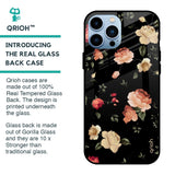 Black Spring Floral Glass Case for iPhone 13 Pro