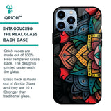 Retro Gorgeous Flower Glass Case for iPhone 13 Pro