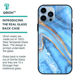 Vibrant Blue Marble Glass Case for iPhone 13 Pro