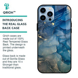 Blue Cool Marble Glass Case for iPhone 13 Pro