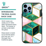 Seamless Green Marble Glass Case for iPhone 13 Pro