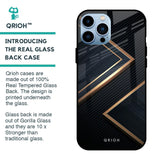 Sleek Golden & Navy Glass Case for iPhone 13 Pro
