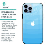 Wavy Blue Pattern Glass Case for iPhone 13 Pro