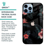 Tropical Art Flower Glass Case for iPhone 13 Pro