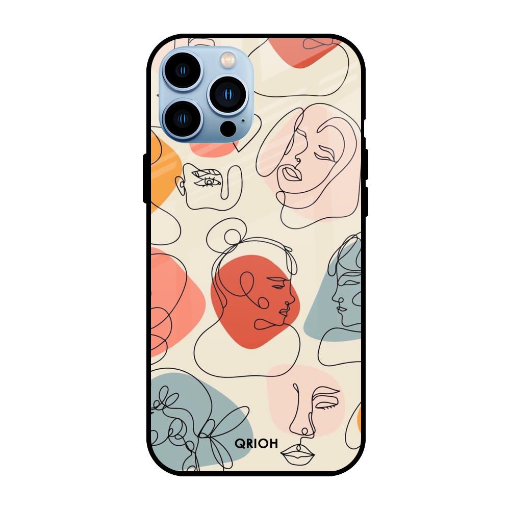 Abstract Faces Apple iPhone 13 Pro Max Glass Cases & Covers Online