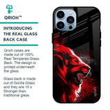 Red Angry Lion Glass Case for iPhone 13 Pro Max