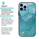 Blue Golden Glitter Glass Case for iPhone 13 Pro Max