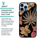 Lines Pattern Flowers Glass Case for iPhone 13 Pro Max