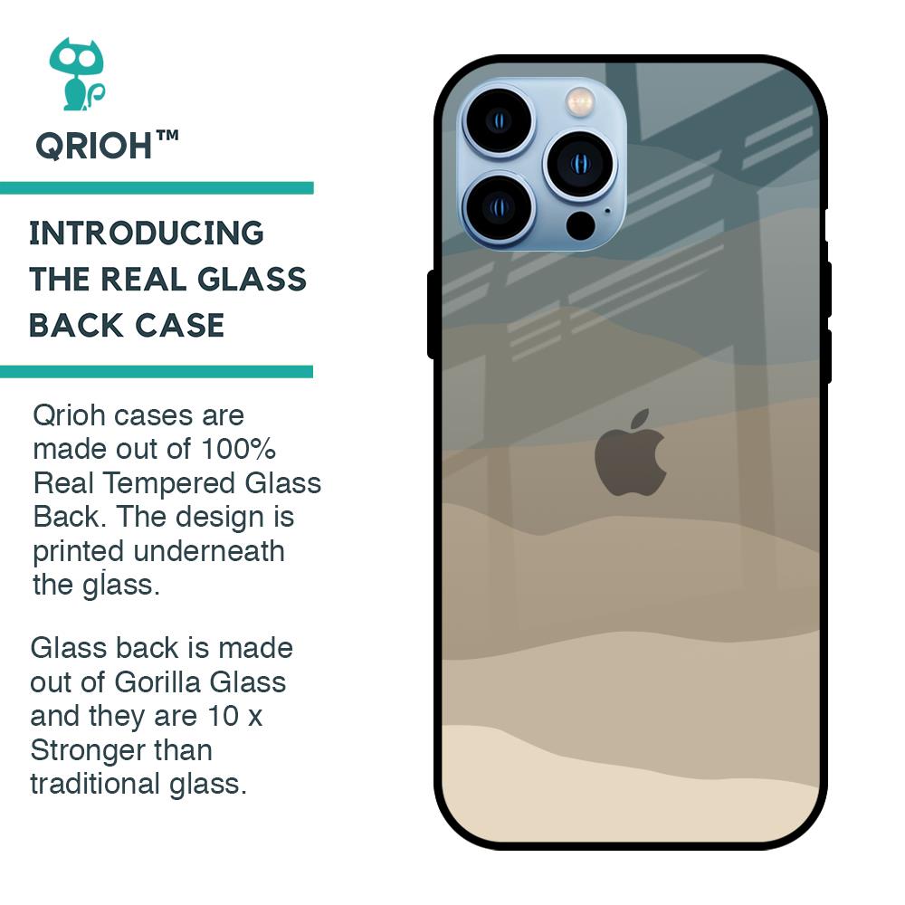 Abstract Mountain Pattern Glass Case for iPhone 13 Pro Max
