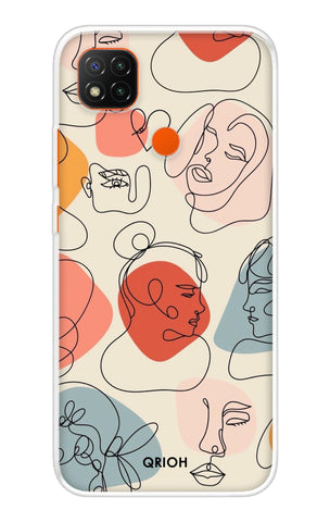 Abstract Faces Redmi 9 Active Back Cover