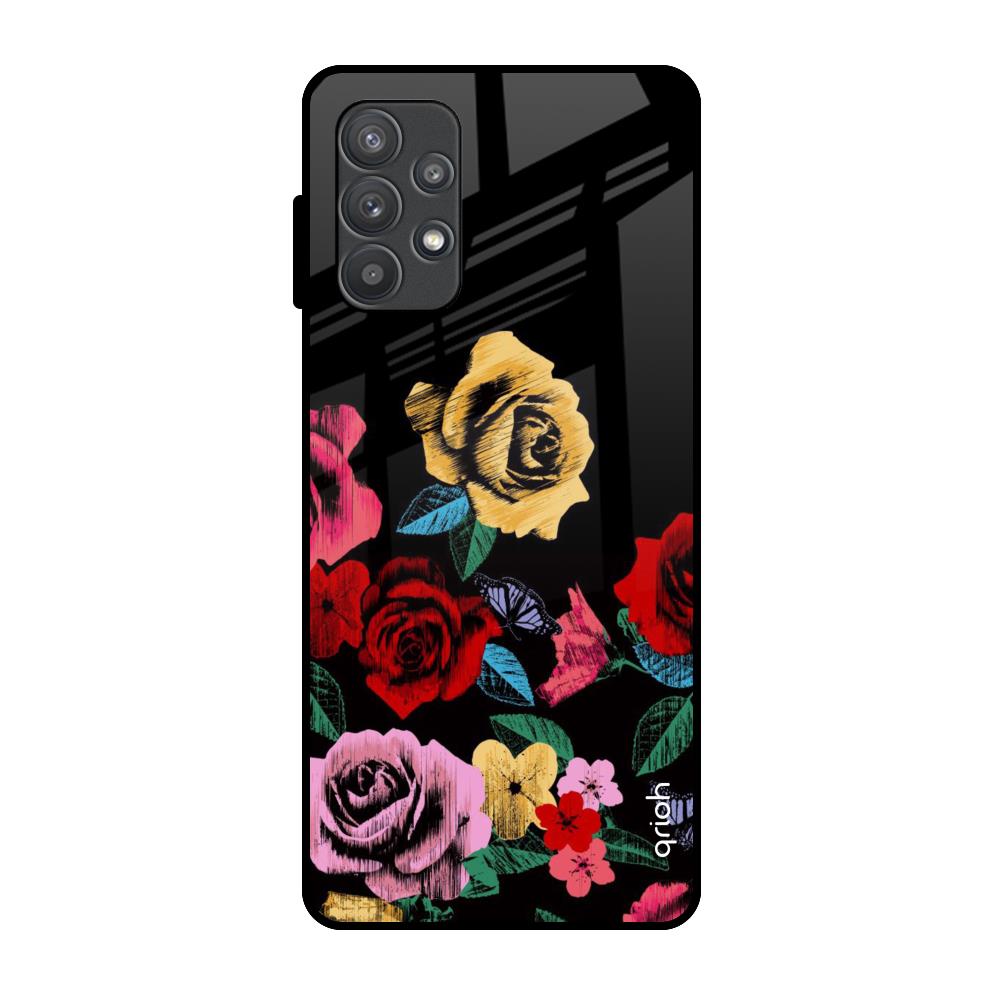 Floral Decorative Samsung Galaxy A52s 5G Glass Back Cover Online