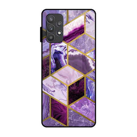 Purple Rhombus Marble Samsung Galaxy A52s 5G Glass Back Cover Online