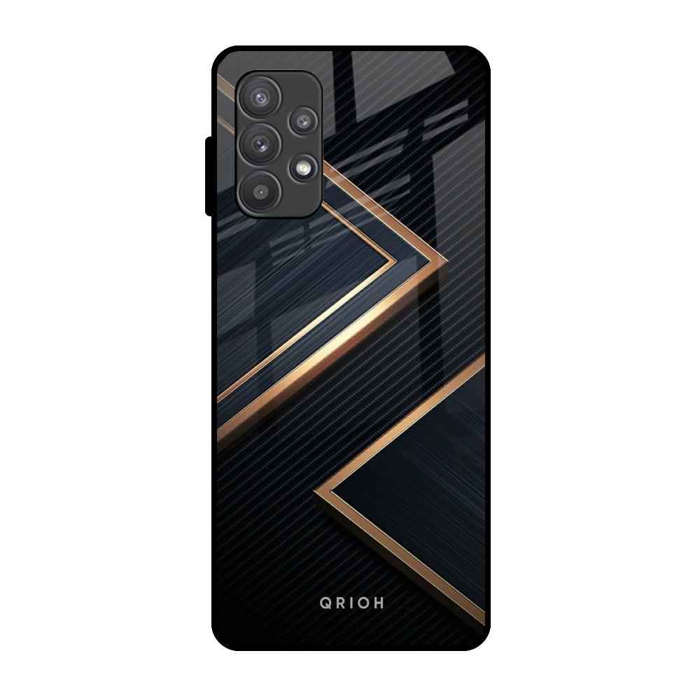 Sleek Golden & Navy Samsung Galaxy A52s 5G Glass Back Cover Online