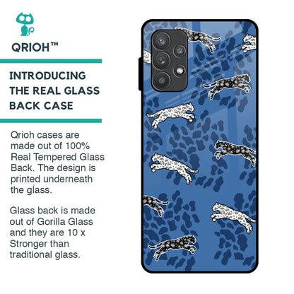 Blue Cheetah Glass Case for Samsung Galaxy A52s 5G