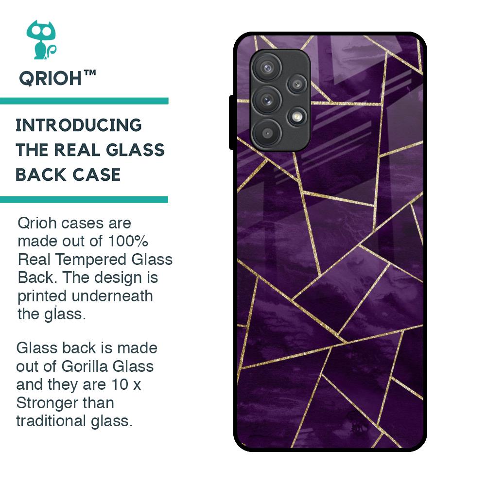 Geometric Purple Glass Case For Samsung Galaxy A52s 5G
