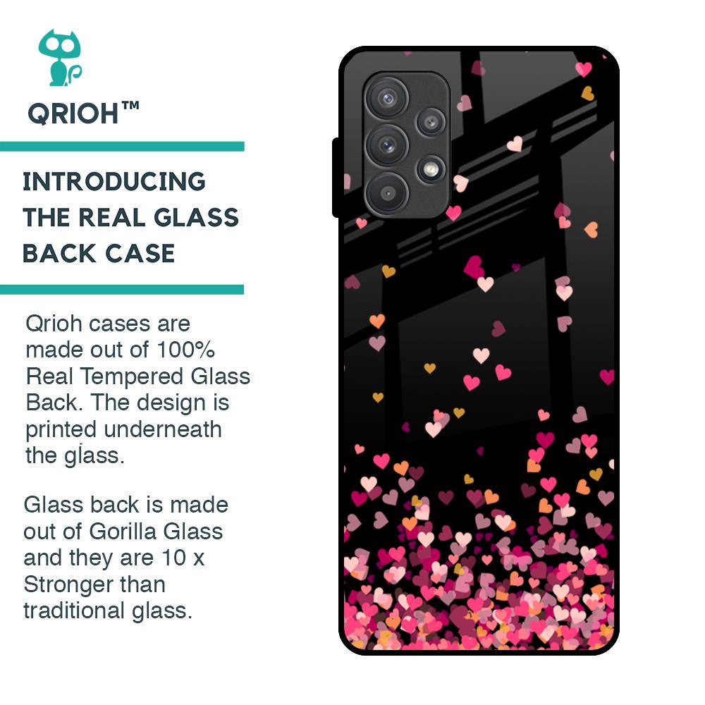 Heart Rain Fall Glass Case For Samsung Galaxy A52s 5G