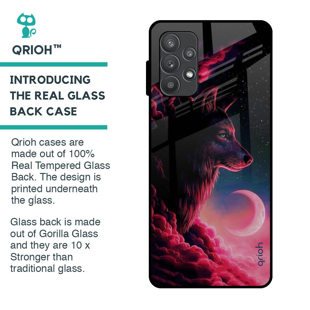 Moon Wolf Glass Case for Samsung Galaxy A52s 5G