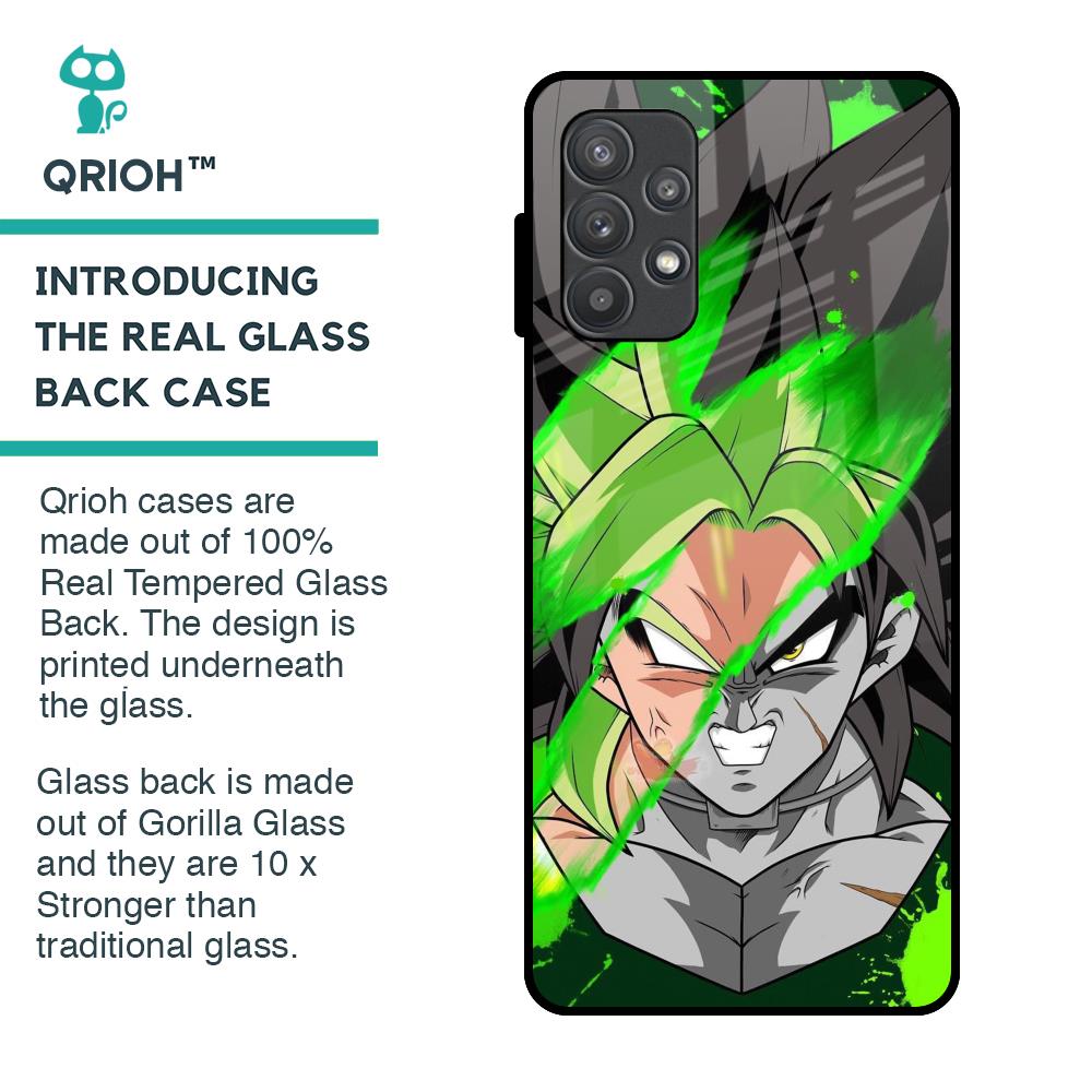 Anime Green Splash Glass Case for Samsung Galaxy A52s 5G