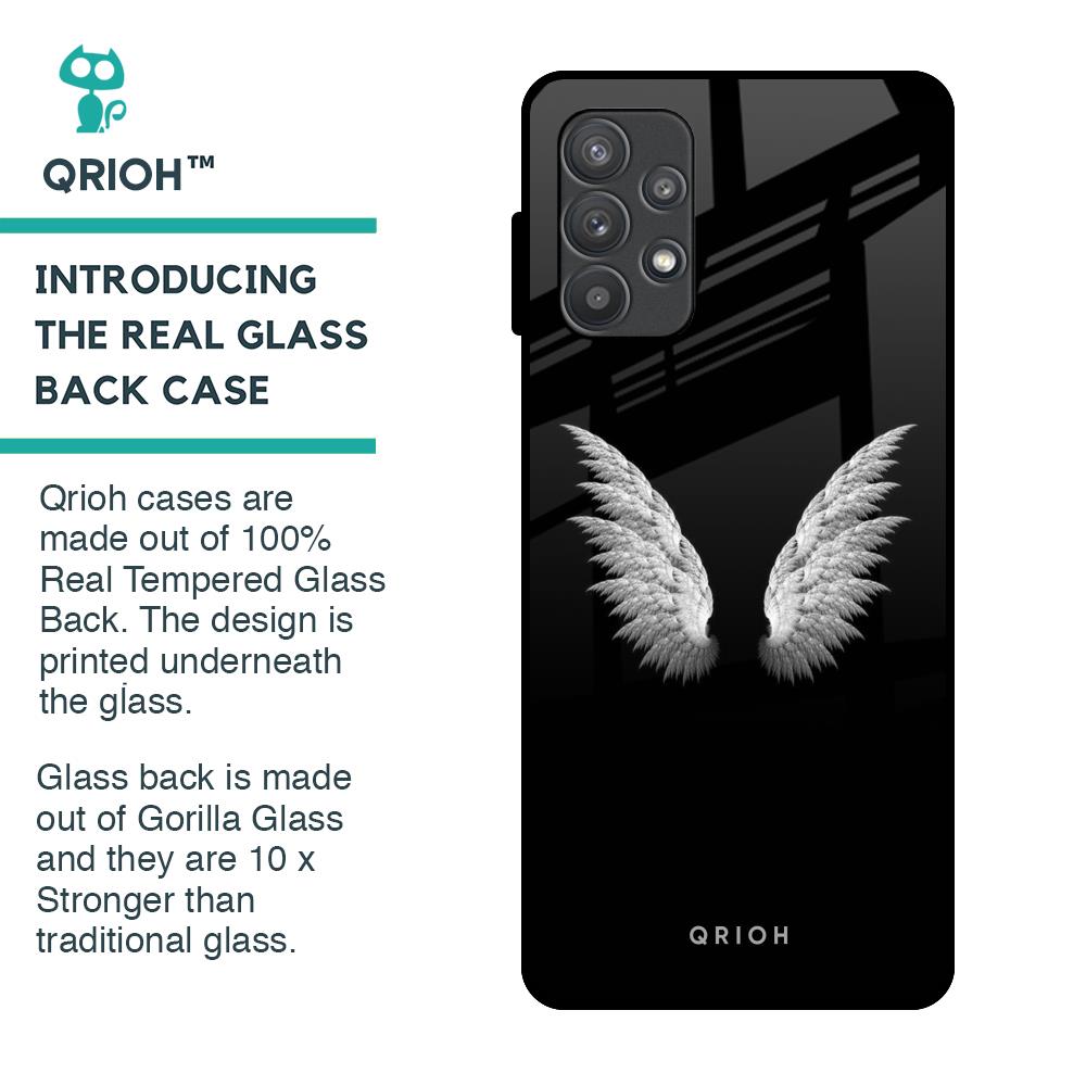White Angel Wings Glass Case for Samsung Galaxy A52s 5G