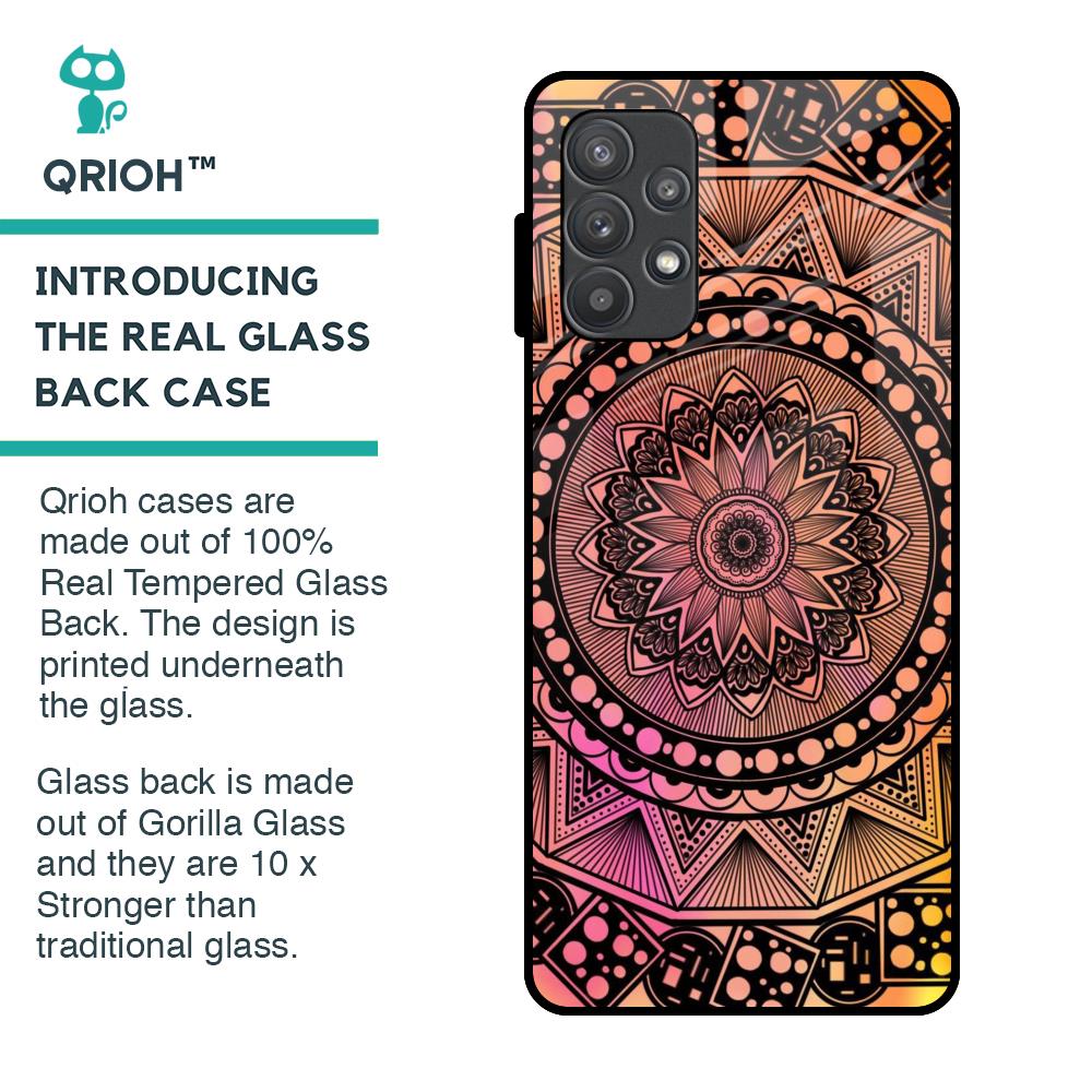 Floral Mandala Glass Case for Samsung Galaxy A52s 5G