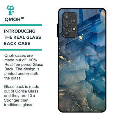 Blue Cool Marble Glass Case for Samsung Galaxy A52s 5G