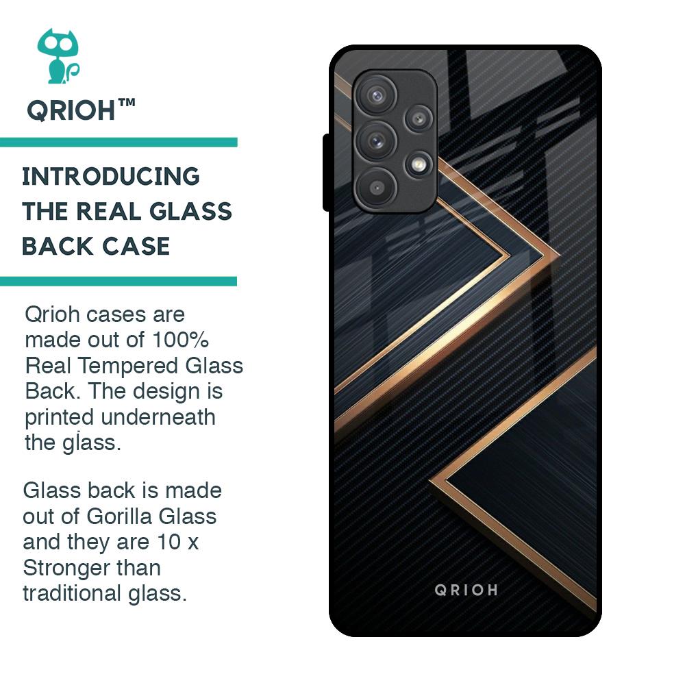 Sleek Golden & Navy Glass Case for Samsung Galaxy A52s 5G