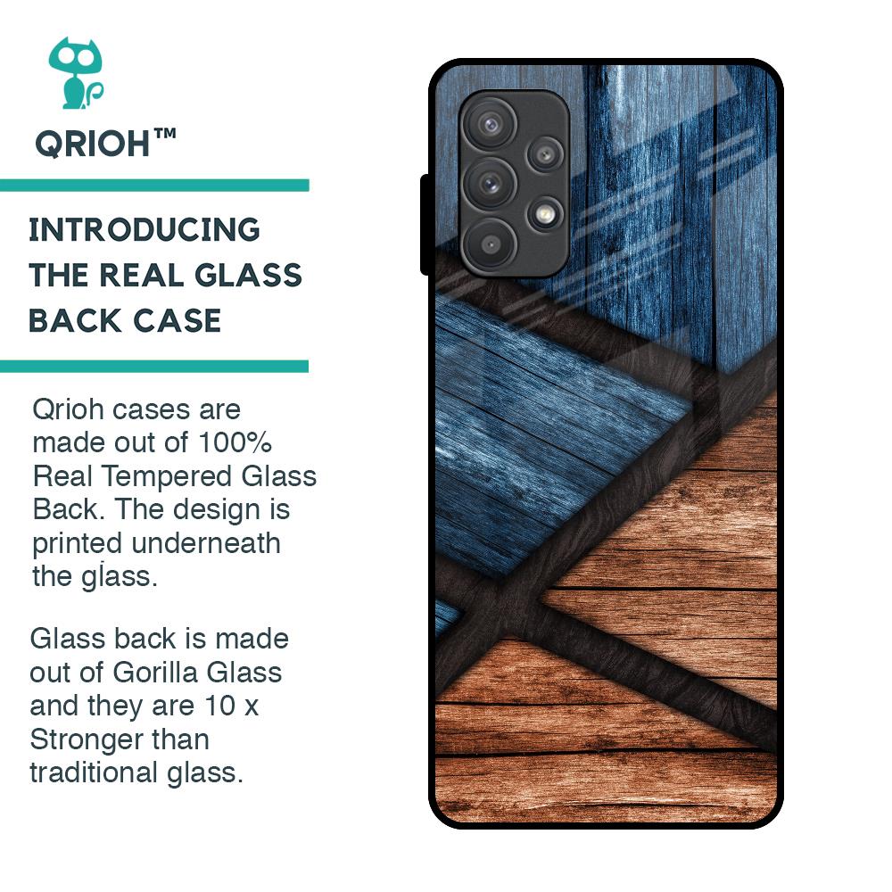 Wooden Tiles Glass Case for Samsung Galaxy A52s 5G