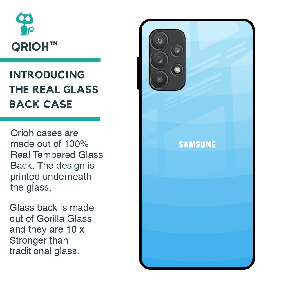 Wavy Blue Pattern Glass Case for Samsung Galaxy A52s 5G