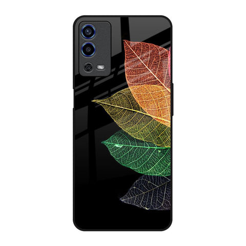 Colorful Leaves Oppo A55 Glass Back Cover Online