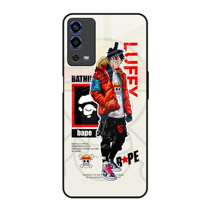 Bape Luffy Oppo A55 Glass Back Cover Online