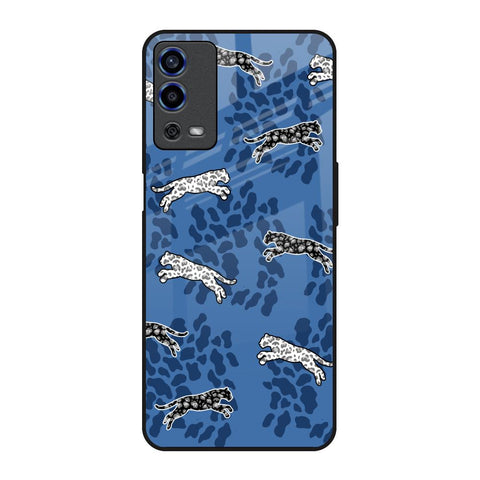Blue Cheetah Oppo A55 Glass Back Cover Online