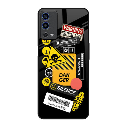 Danger Signs Oppo A55 Glass Back Cover Online