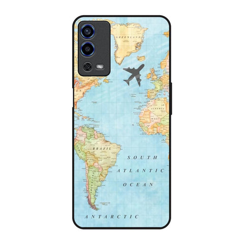Travel Map Oppo A55 Glass Back Cover Online