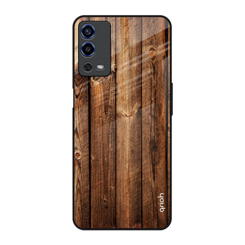 Timber Printed Oppo A55 Glass Back Cover Online