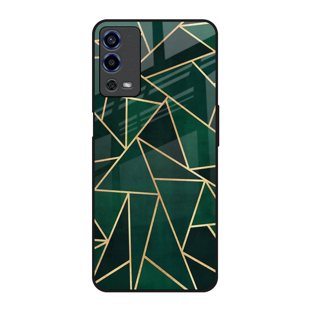 Abstract Green Oppo A55 Glass Back Cover Online
