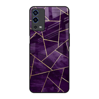 Geometric Purple Oppo A55 Glass Back Cover Online