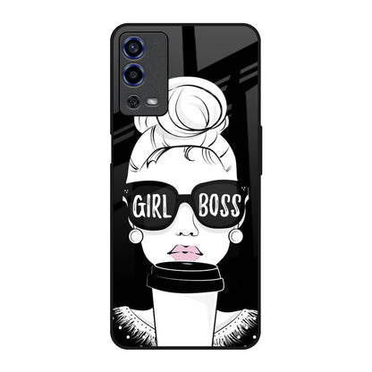 Girl Boss Oppo A55 Glass Back Cover Online