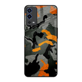 Camouflage Orange Oppo A55 Glass Back Cover Online