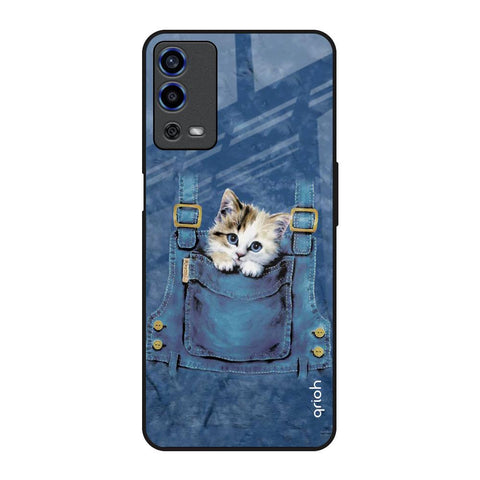 Kitty In Pocket Oppo A55 Glass Back Cover Online