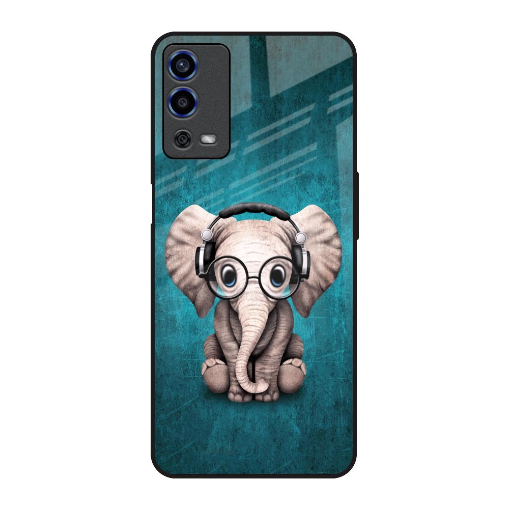 Adorable Baby Elephant Oppo A55 Glass Back Cover Online